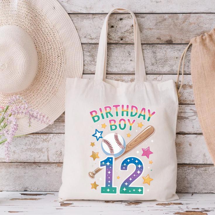 Birthday Boy 12th Birthday Baseball Canvas Tote Bag Birthday Boy 12th Birthday Baseball Canvas Tote Bag