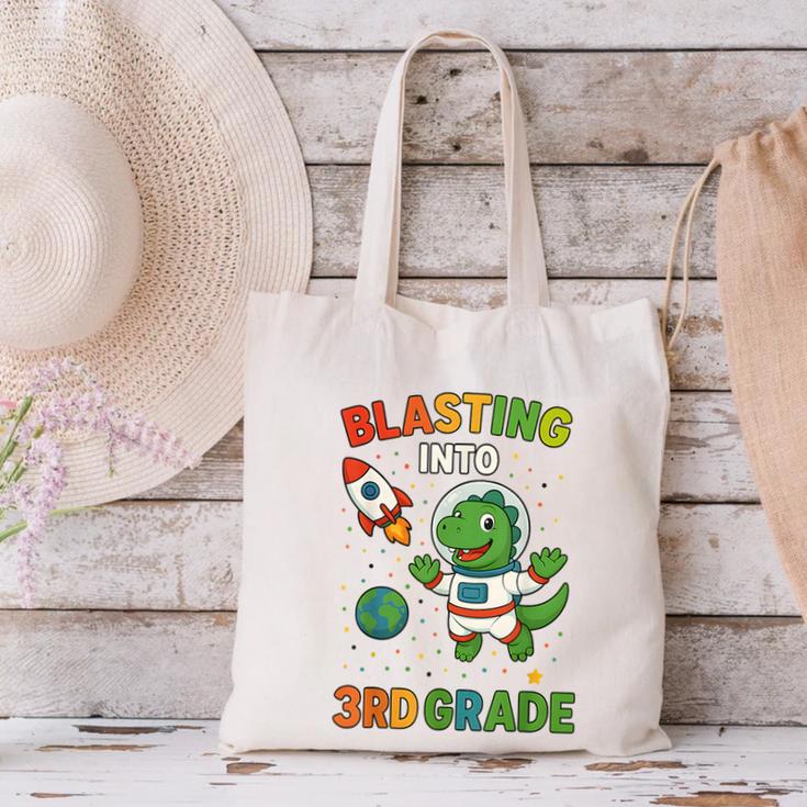 Blasting Into 3rd Grade Dinosaur Astronaut Back To School Canvas Tote Bag Blasting Into 3rd Grade Dinosaur Astronaut Back To School Canvas Tote Bag