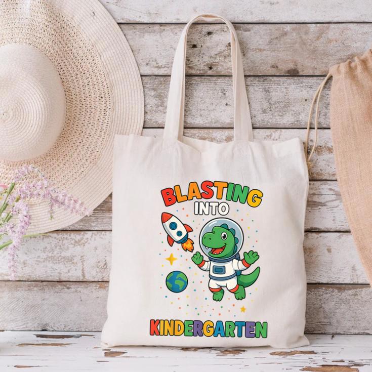 Blasting Into Kindergarten Dinosaur Astronaut Back To School Canvas Tote Bag Blasting Into Kindergarten Dinosaur Astronaut Back To School Canvas Tote Bag