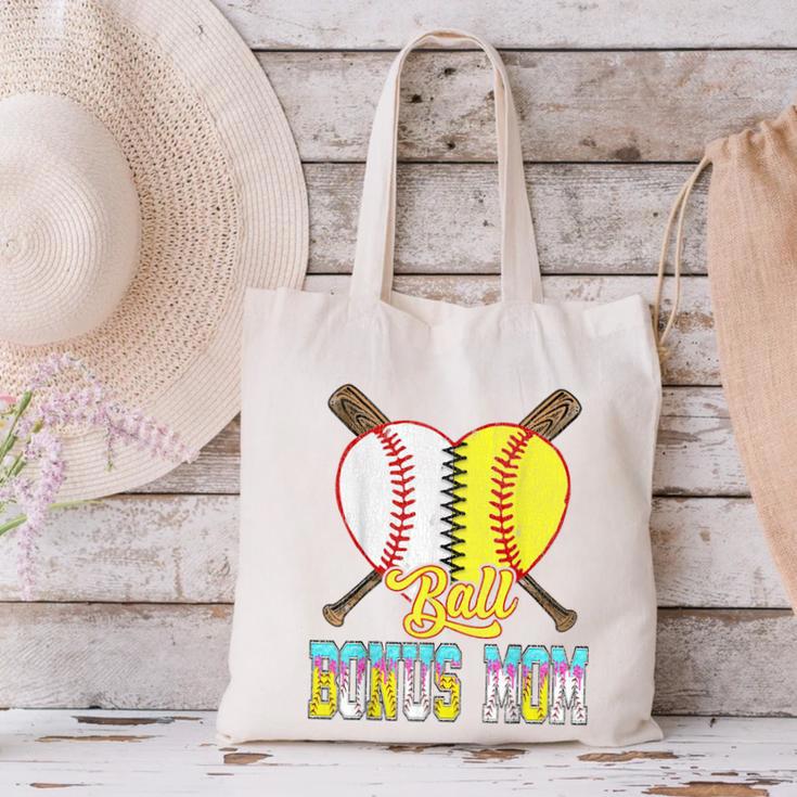 Bonus Mom Of Both Half Baseball Softball Ice Cream Drip Canvas Tote Bag Bonus Mom Of Both Half Baseball Softball Ice Cream Drip Canvas Tote Bag