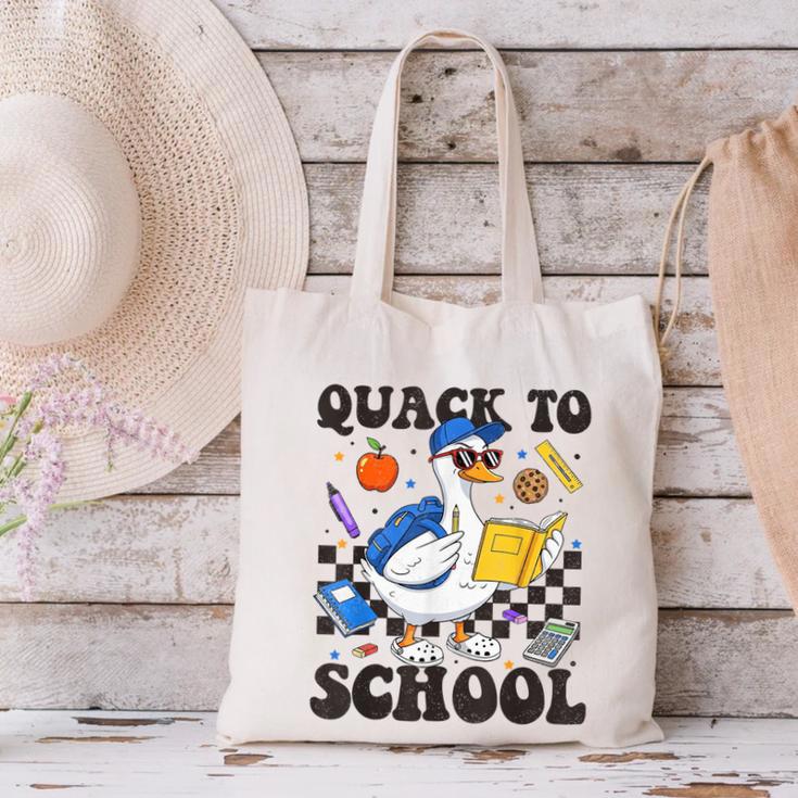 Boys Kid Back To School Goose Quackers Quack To School Canvas Tote Bag
