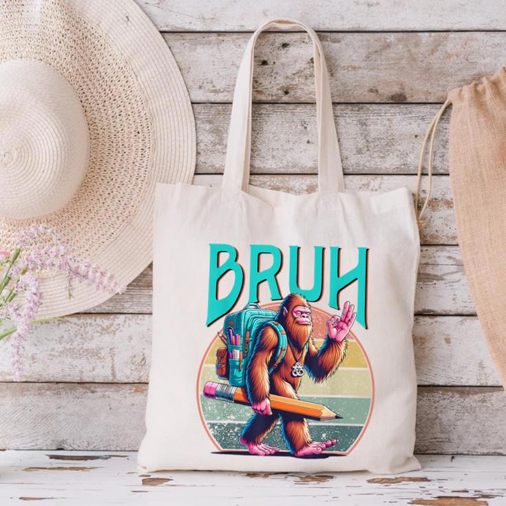 Boys Modern Bruh Big Foot Back To School Graphic Canvas Tote Bag Boys Modern Bruh Big Foot Back To School Graphic Canvas Tote Bag