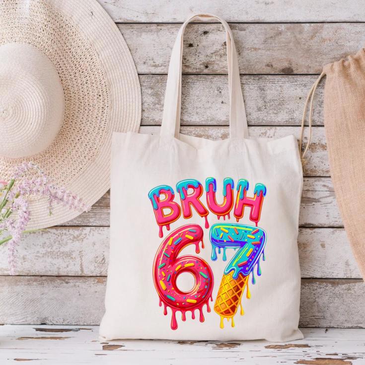 Bruh 67 Baseball Drip Number 67 Player 67th Birthday Canvas Tote Bag Bruh 67 Baseball Drip Number 67 Player 67th Birthday Canvas Tote Bag