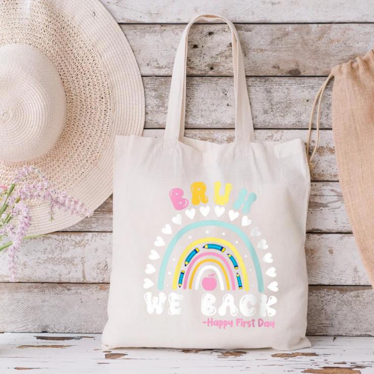 Bruh We Back Happy First Day Of School Back To School Kids Canvas Tote Bag Bruh We Back Happy First Day Of School Back To School Kids Canvas Tote Bag