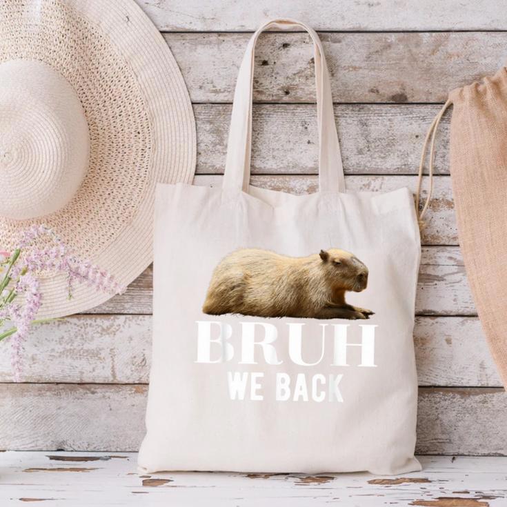 Bruh We Back To School Capybara First Day Of School Canvas Tote Bag