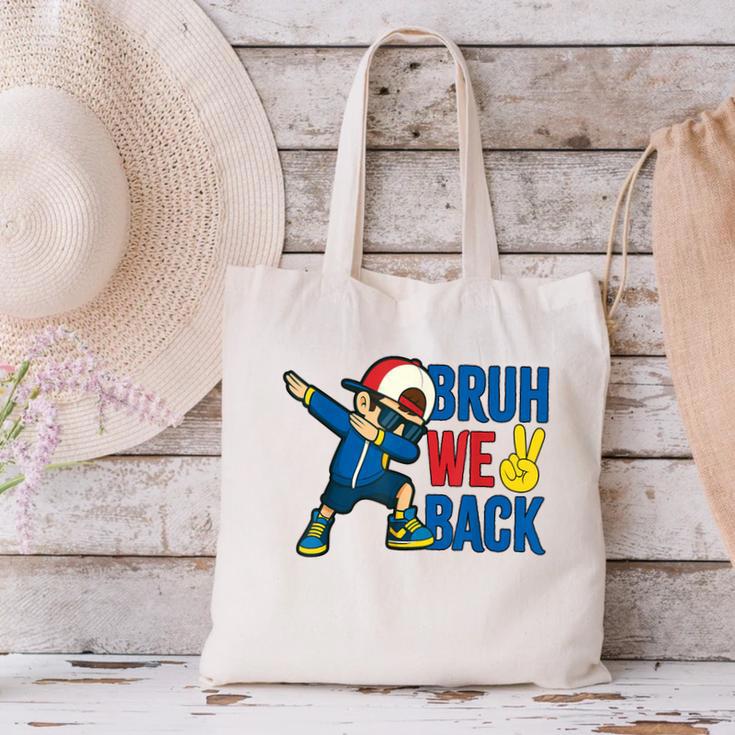Bruh We Back To School Dabbing First Day Of School Canvas Tote Bag Bruh We Back To School Dabbing First Day Of School Canvas Tote Bag