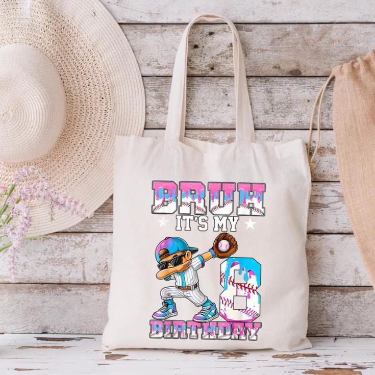 Bruh It's My 8th Birthday Baseball Ice Cream Drip 8 Year Old Canvas Tote Bag Bruh It's My 8th Birthday Baseball Ice Cream Drip 8 Year Old Canvas Tote Bag