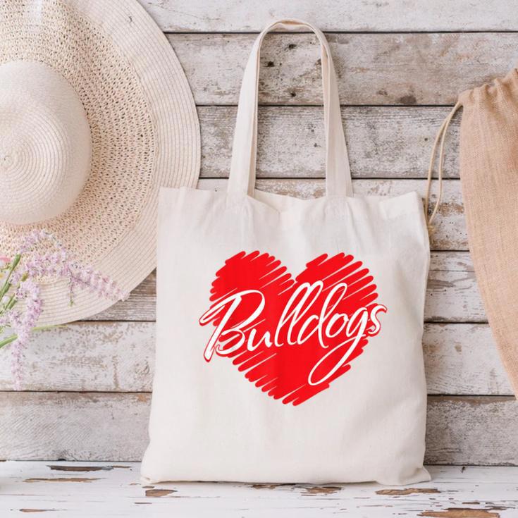Bulldogs Heart Back To School Spirit R Canvas Tote Bag Bulldogs Heart Back To School Spirit R Canvas Tote Bag