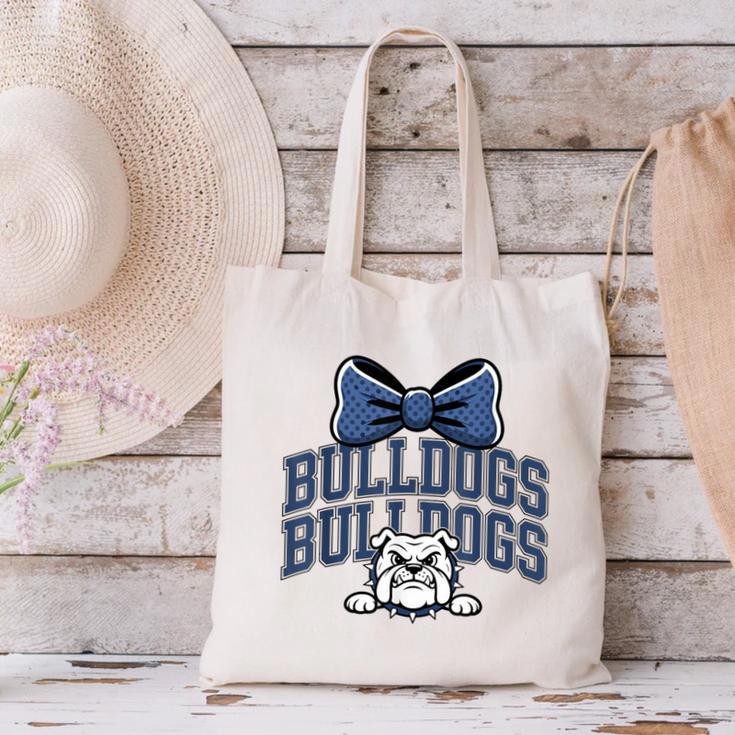 Bulldogs Mascot Team Spirit Sports Fan Back To School Canvas Tote Bag Bulldogs Mascot Team Spirit Sports Fan Back To School Canvas Tote Bag