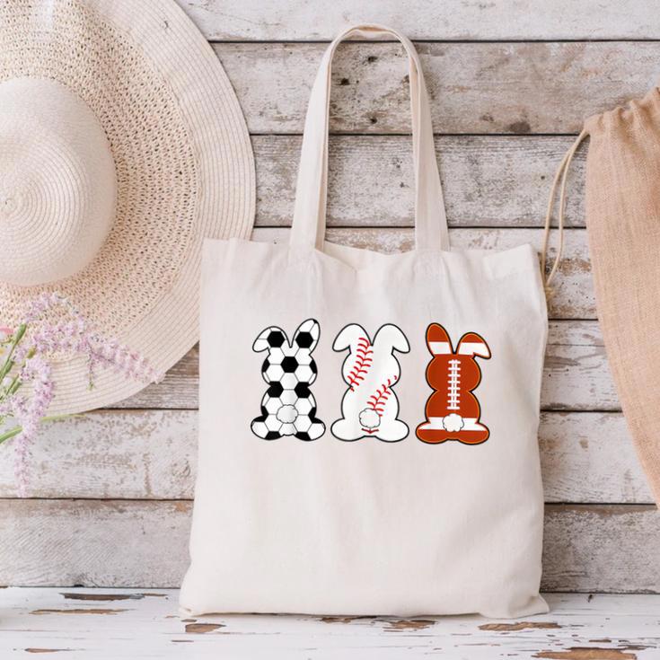 Bunny Football Baseball Sport Easter Day Canvas Tote Bag