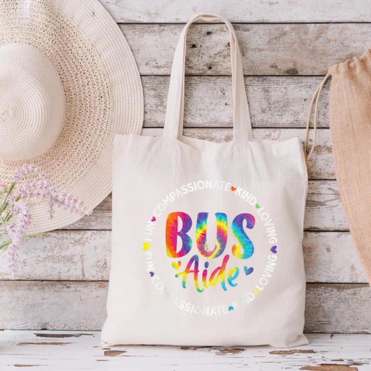 Bus Driver Aide Back To School Bus Driver Tie Dye Canvas Tote Bag