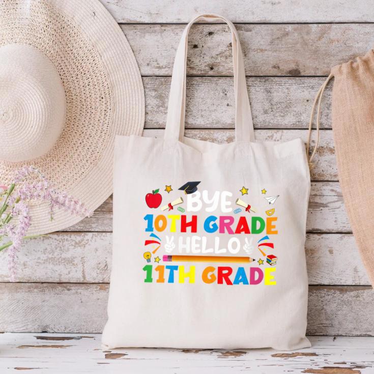 Bye 10th Grade Hello 11th Grade Back To School Kids Boys Canvas Tote Bag Bye 10th Grade Hello 11th Grade Back To School Kids Boys Canvas Tote Bag