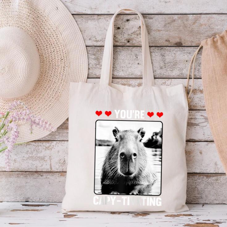 Capybara Love Valentines Day Cute Animal Hearts Raglan Baseball Tee Canvas Tote Bag