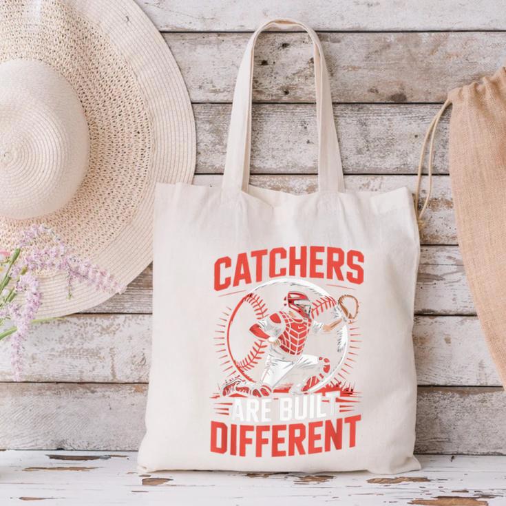 Catchers Are Built Different Baseball Catcher Canvas Tote Bag