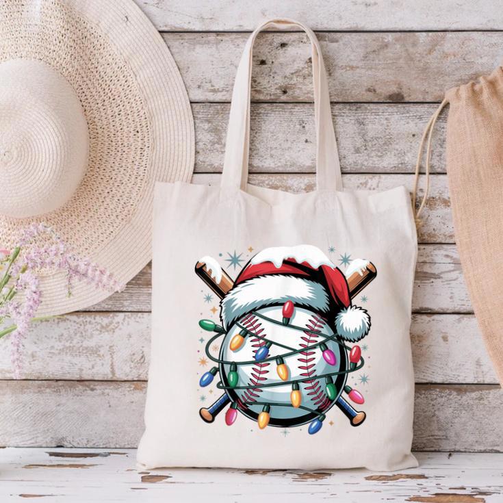 Christmas Baseball Boy Youth Kid Men Santa Hat Xmas Baseball Canvas Tote Bag