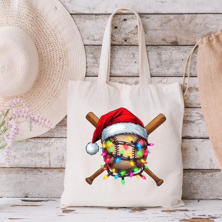 Christmas Baseball Pajama Santa For Men Boys Girls Kids Xmas Canvas Tote Bag