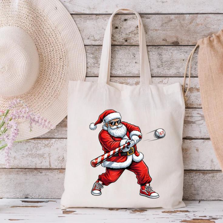 Christmas Baseball Player Santa Xmas Boys Men Toddler Canvas Tote Bag