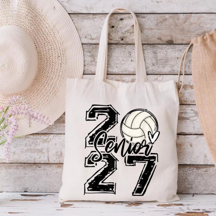 Class Of 2027 Volleyball Senior 2027 Back To School Canvas Tote Bag