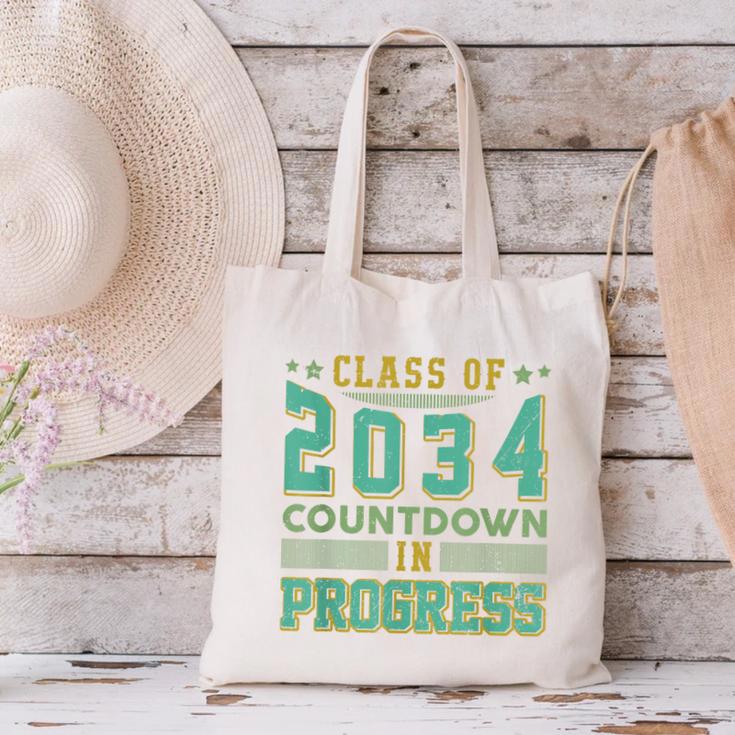 Class Of 2034 Countdown In Progress Fun Back To School Retro Canvas Tote Bag Class Of 2034 Countdown In Progress Fun Back To School Retro Canvas Tote Bag