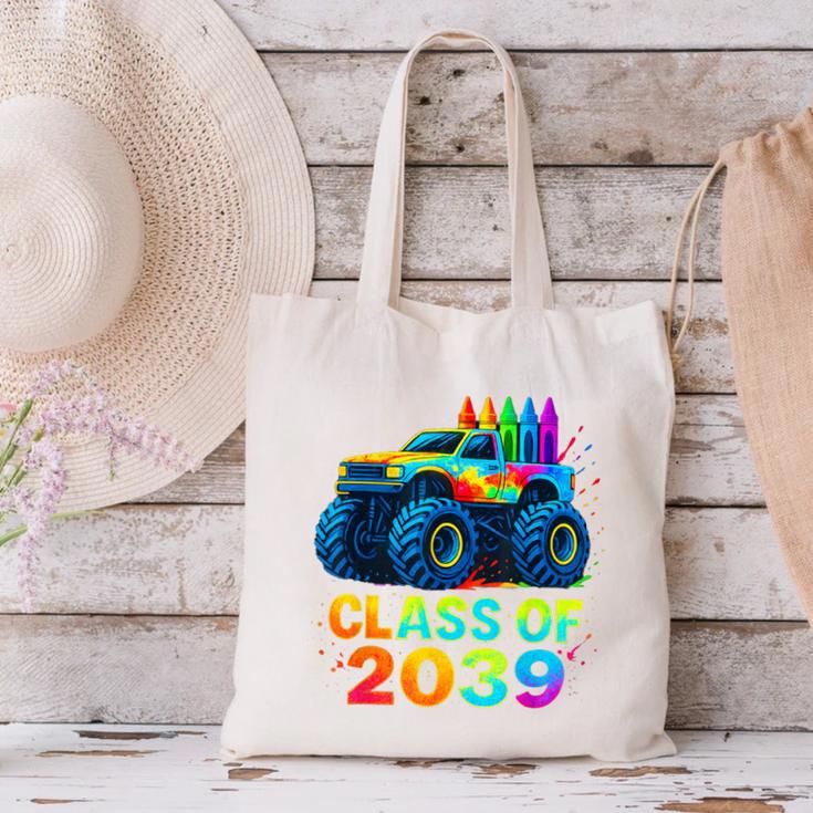 Class Of 2039 Monster Truck Kindergarten Back To School Boys Canvas Tote Bag Class Of 2039 Monster Truck Kindergarten Back To School Boys Canvas Tote Bag