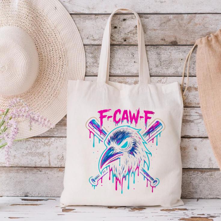Cool Baseball F Caw F Crow Fcawf Raven Fawk Off Bird Canvas Tote Bag