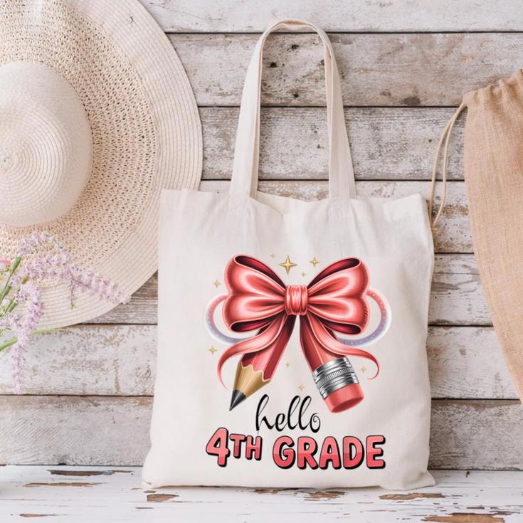 Coquette 4th Grade First Day Of Back To School Girls Outfits Canvas Tote Bag