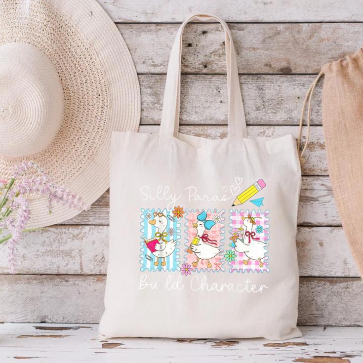 Coquette Back To School Silly Paras Build Character Canvas Tote Bag Coquette Back To School Silly Paras Build Character Canvas Tote Bag