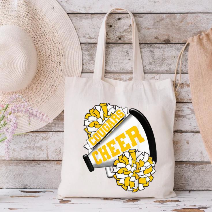 Cougars Cheer Back To School Cheerleading Spirit GY Canvas Tote Bag Cougars Cheer Back To School Cheerleading Spirit GY Canvas Tote Bag
