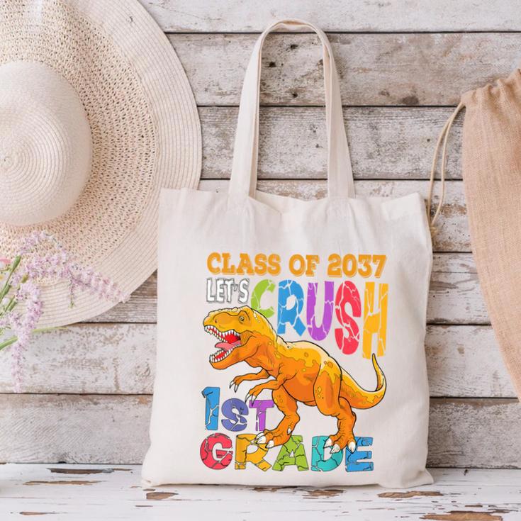 Crush 1st Grade Dinosaur Back To School Class Of 2037 Boy Canvas Tote Bag Crush 1st Grade Dinosaur Back To School Class Of 2037 Boy Canvas Tote Bag