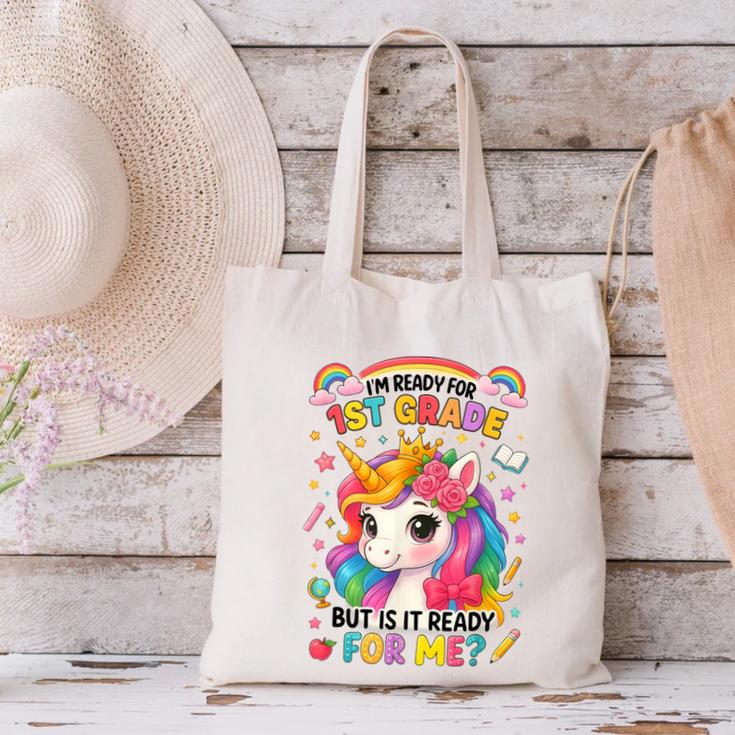 Crush First Grade Girls Back To School Unicorn First Day Canvas Tote Bag