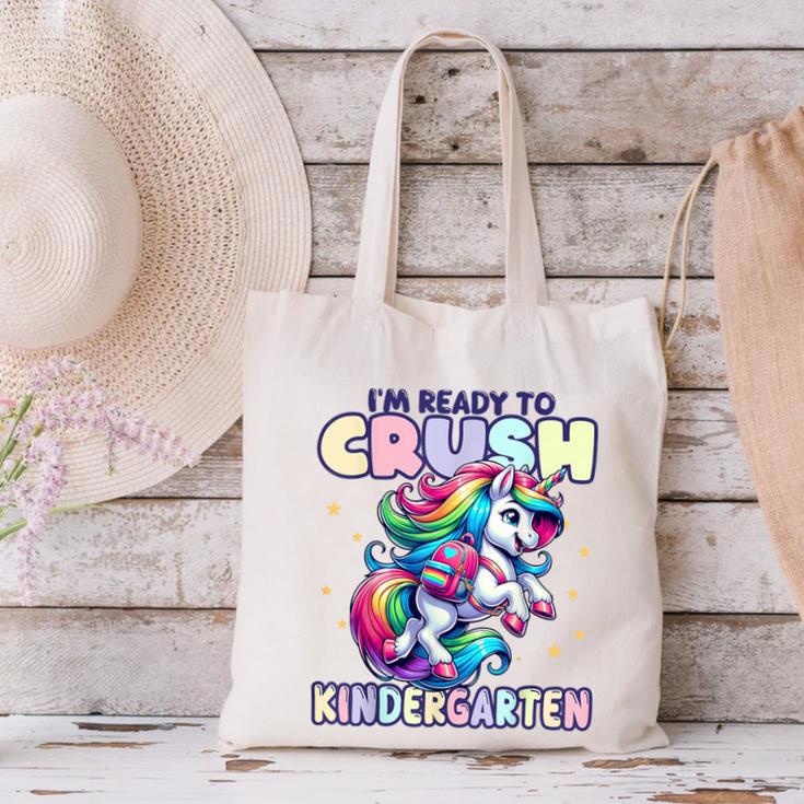 Crush Kindergarten Girls Back To School Unicorn First Day Canvas Tote Bag