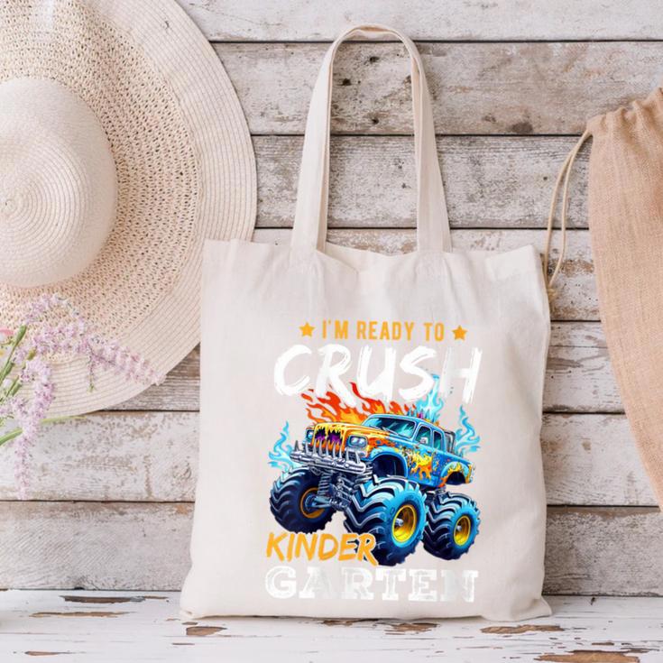 Crush Kindergarten Monster Truck Back To School Boys Canvas Tote Bag Crush Kindergarten Monster Truck Back To School Boys Canvas Tote Bag