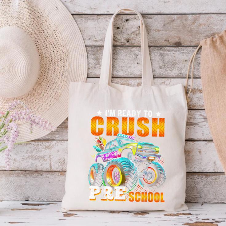 Crush Preschool Monster Truck Back To School Kids Boys Canvas Tote Bag