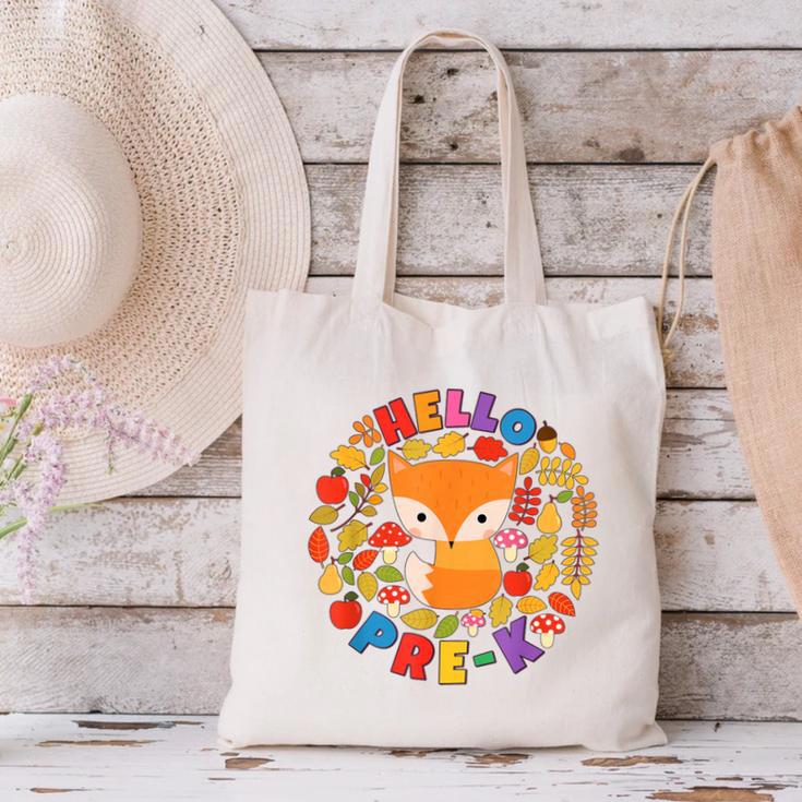 Cute Fox Back To School Woodland Animal Pre-K Canvas Tote Bag Cute Fox Back To School Woodland Animal Pre-K Canvas Tote Bag