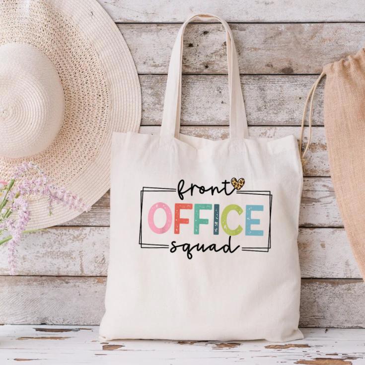 Cute Front Office Squad Secretary Admin Back To School Women Canvas Tote Bag