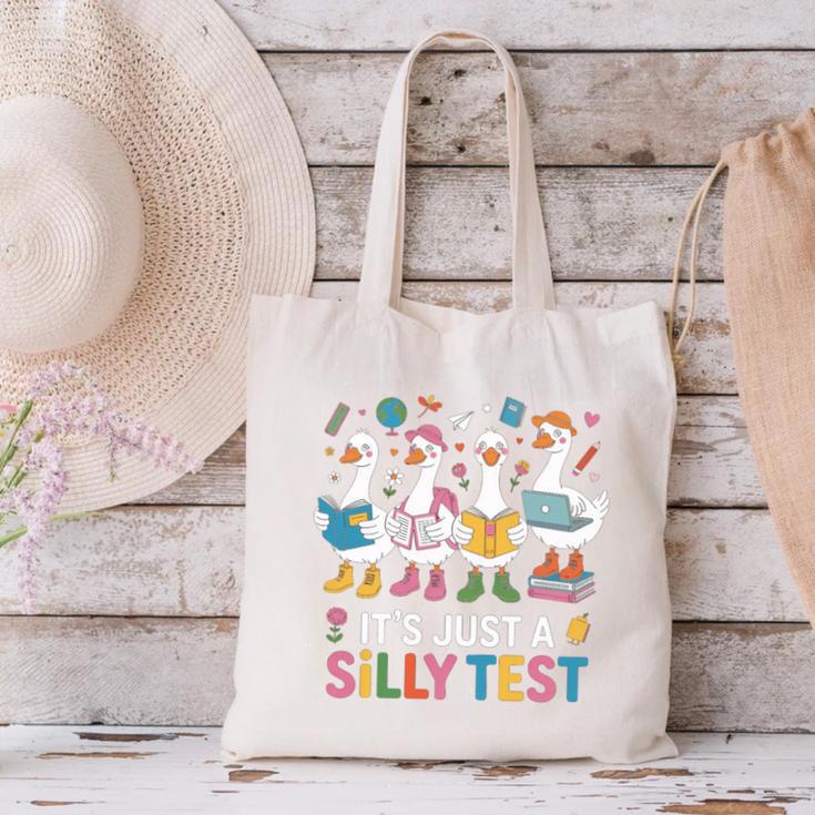 Cute Geese Silly Test Back To School Student Motivation Canvas Tote Bag Cute Geese Silly Test Back To School Student Motivation Canvas Tote Bag