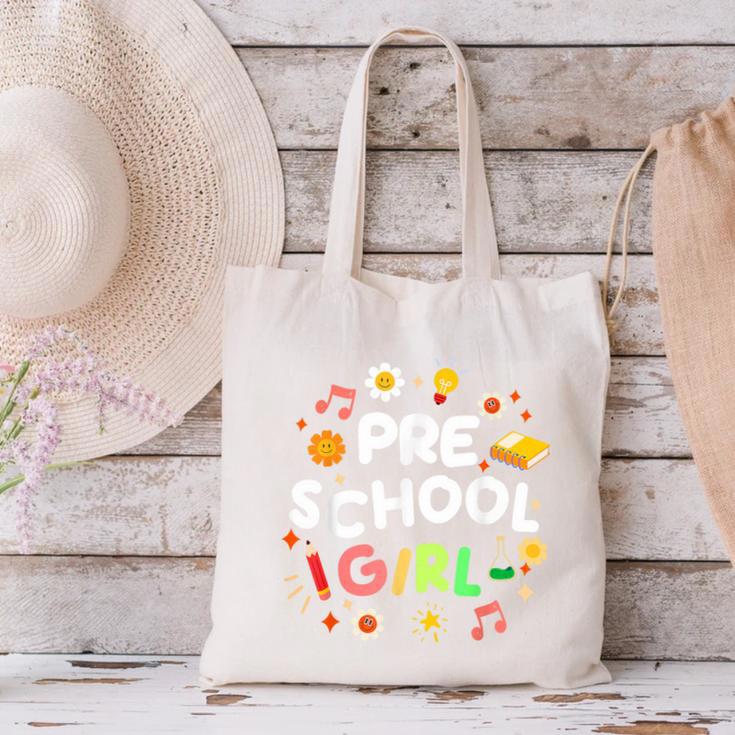 Cute Preschool Girl First Day Of School Back To School Canvas Tote Bag