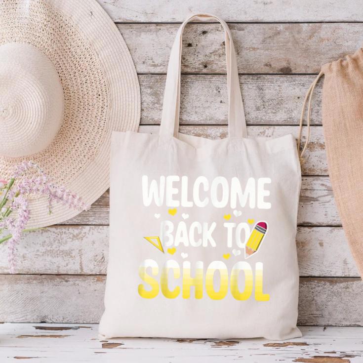 Cute Welcome Back To School 1st Day Back To School First Day Canvas Tote Bag Cute Welcome Back To School 1st Day Back To School First Day Canvas Tote Bag