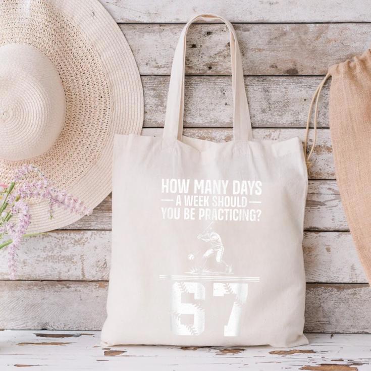 How Many Days A Week 6 7 67 Meme Baseball Humor Canvas Tote Bag