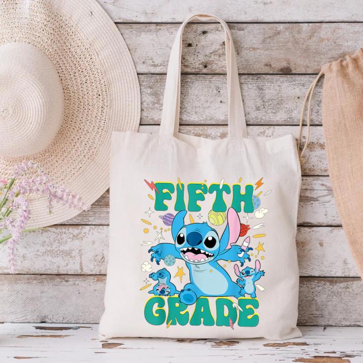 Disney Stitch Fifth Grade Back To School 1st Day Of School Canvas Tote Bag Disney Stitch Fifth Grade Back To School 1st Day Of School Canvas Tote Bag