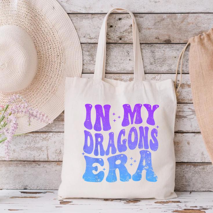 In My Dragons Era Back To School Spirit Game Retro Groovy Canvas Tote Bag In My Dragons Era Back To School Spirit Game Retro Groovy Canvas Tote Bag