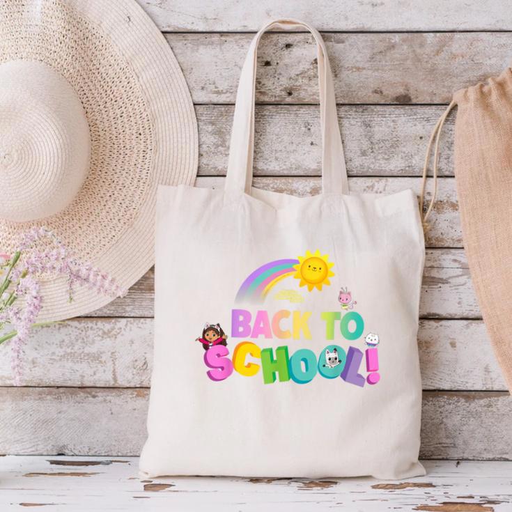 DreamWorks Gabby's Dollhouse Back To School Sunshine Canvas Tote Bag DreamWorks Gabby's Dollhouse Back To School Sunshine Canvas Tote Bag