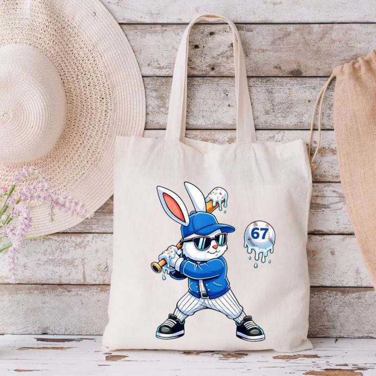 Dripping Drip Baseball Rabbit Bunny Easter Men Boy Kid Canvas Tote Bag