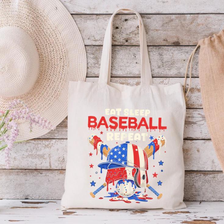 Eat Sleep Baseball Repeat Ice Cream Drip Crossed Bats Canvas Tote Bag Eat Sleep Baseball Repeat Ice Cream Drip Crossed Bats Canvas Tote Bag