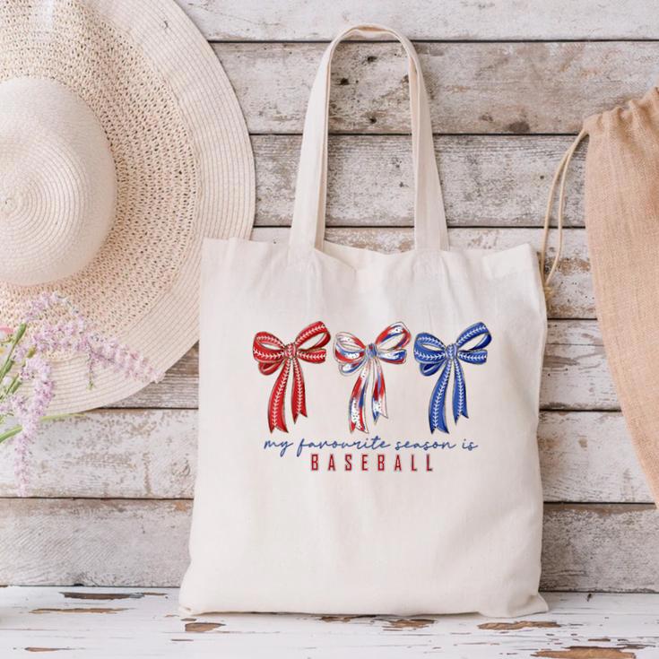 My Favorite Season Is Baseball Coquette Bow Game Day Mom Sis Canvas Tote Bag My Favorite Season Is Baseball Coquette Bow Game Day Mom Sis Canvas Tote Bag