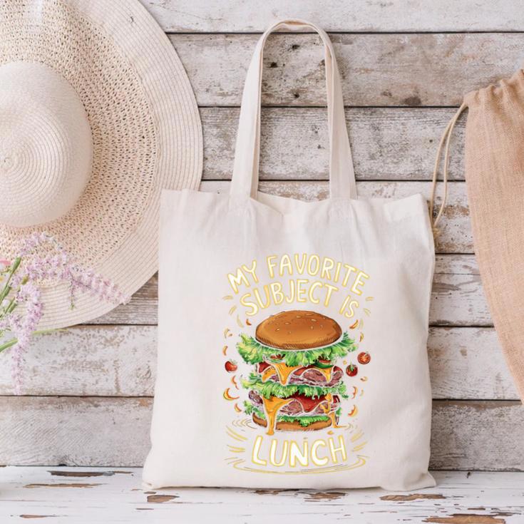 My Favorite Subject Is Lunch Hamburger Back To School Premium Tri-Blend Canvas Tote Bag My Favorite Subject Is Lunch Hamburger Back To School Premium Tri-Blend Canvas Tote Bag