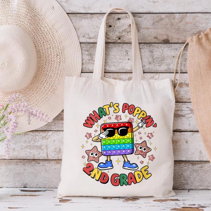 Fidget Toy What's Poppin 2nd Grade Back To School 2024 Canvas Tote Bag Fidget Toy What's Poppin 2nd Grade Back To School 2024 Canvas Tote Bag