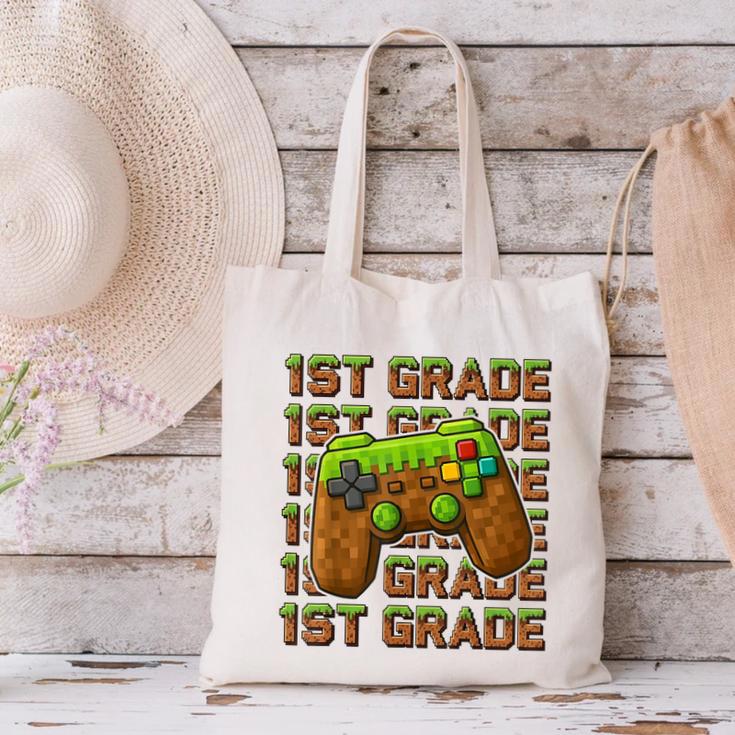 First Day Of 1st Grade Level Begins Back To School Girl Boy Canvas Tote Bag First Day Of 1st Grade Level Begins Back To School Girl Boy Canvas Tote Bag