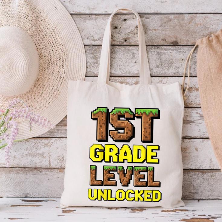First Day Of 1st Grade Level Unlocked Back To School For Boy Canvas Tote Bag