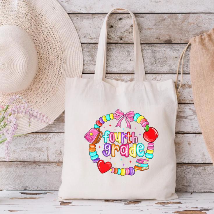 First Day Of 4th Grade Friendship Bracelet Back To School Canvas Tote Bag First Day Of 4th Grade Friendship Bracelet Back To School Canvas Tote Bag